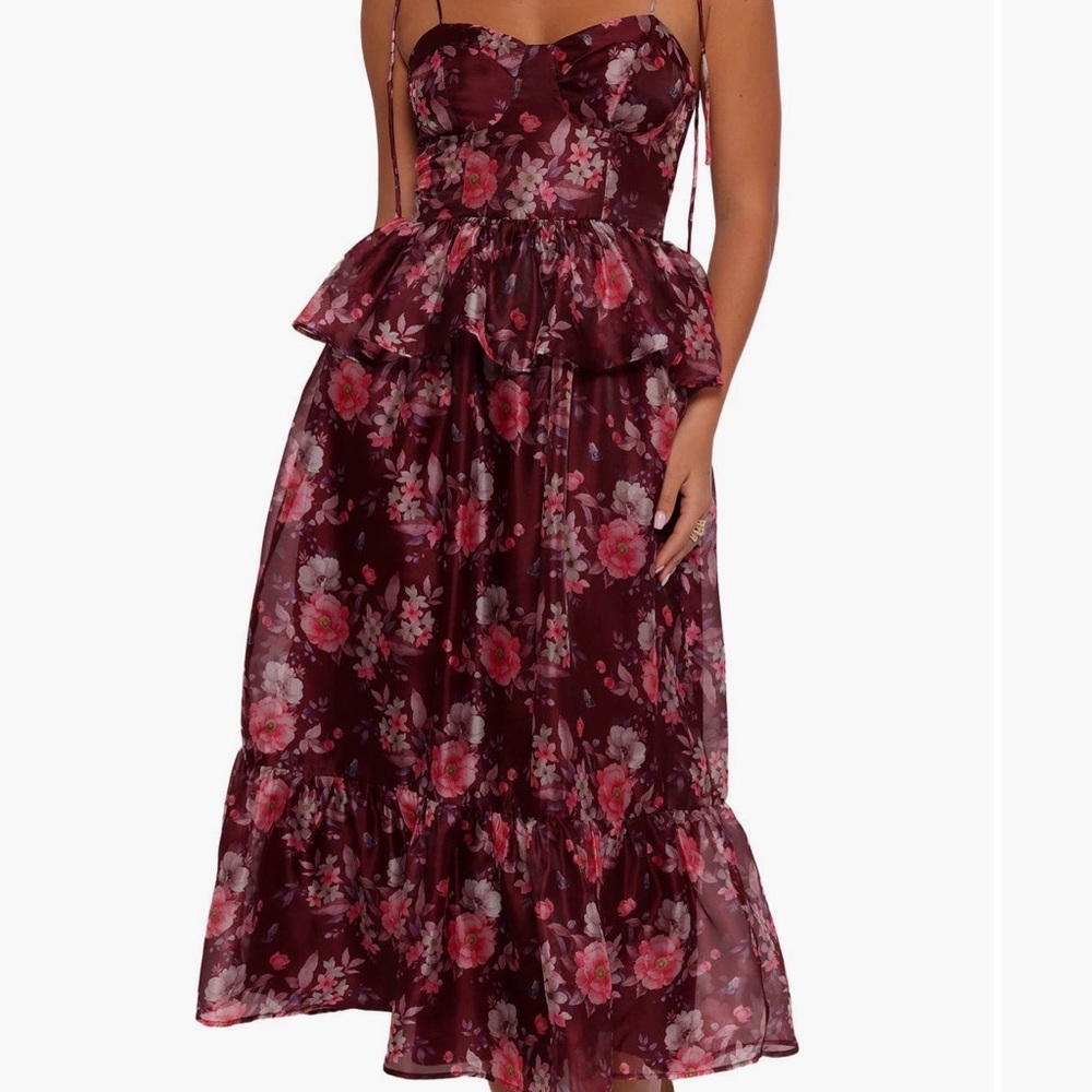 Petal & Pup Burgundy Floral Midi Dress
